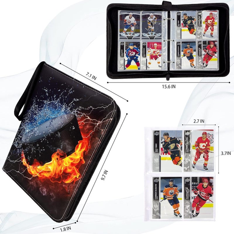 CDROPS Card Binder Compatible with Ice Hockey Card, Trading Card, for MTG and Other TCG, Fits 400 Cards with 50 Removable Pages, Card Holder Collector for Standard Size Card - Image 2